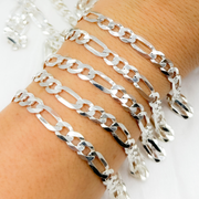 Sterling Silver Figaro Flat Chain